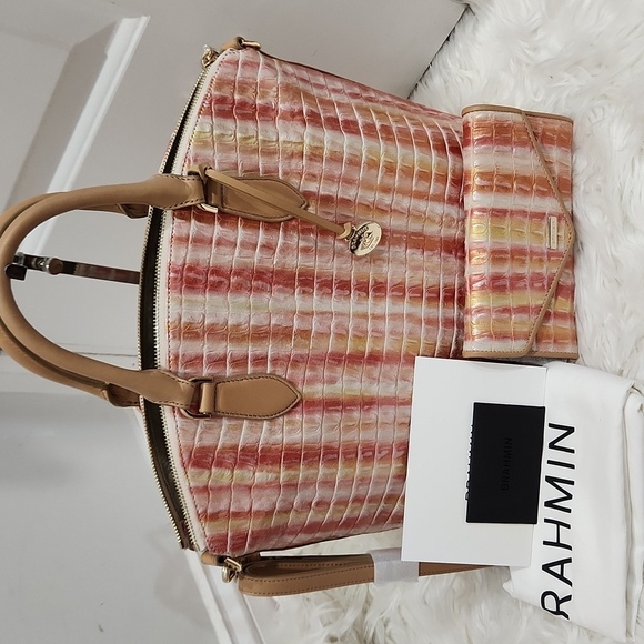 🔹BRAHMIN🔹️ Melbourne Large Duxbury Satchel Multi Royalton +Veronica Wallet Set - Picture 10 of 16